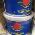 Fresh Press Shortening is a palm oil based shortening which can be found at A-Price.